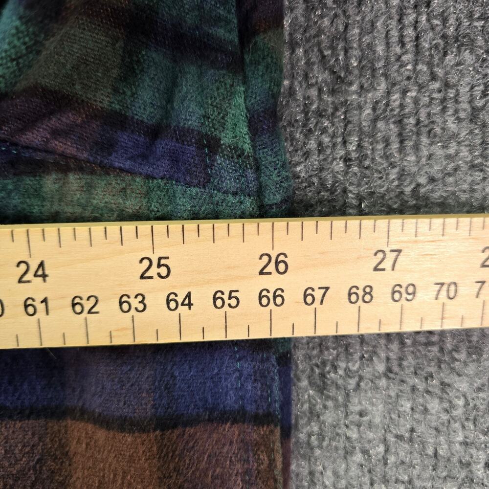 LL Bean Shirt Mens XL Green Blue Flannel Cotton Long Sleeve Button Down Workwear - Picture 6 of 6